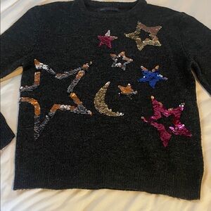 Marks & Spencer Black Sweater with Sequin Stars